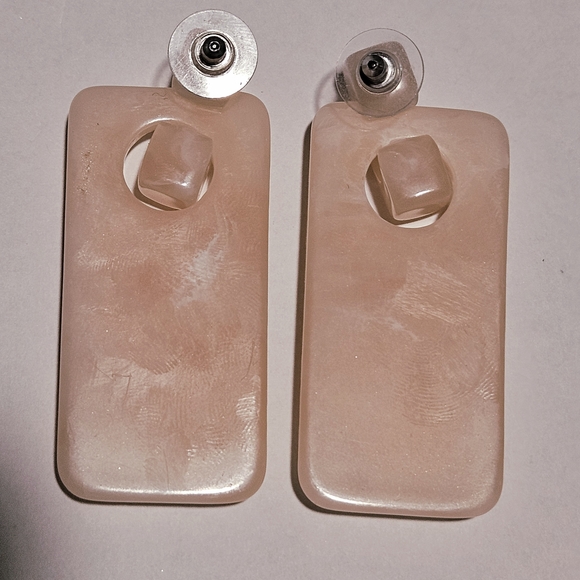 NEW Anthropologie Pink Statement Drop Earrings Pastel Feminine Chunky Retro Y2K - Picture 3 of 7